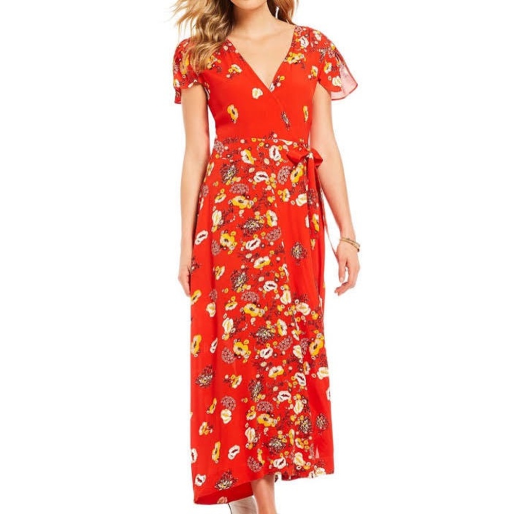 Free People Jess Wrap Maxi Dress Medium